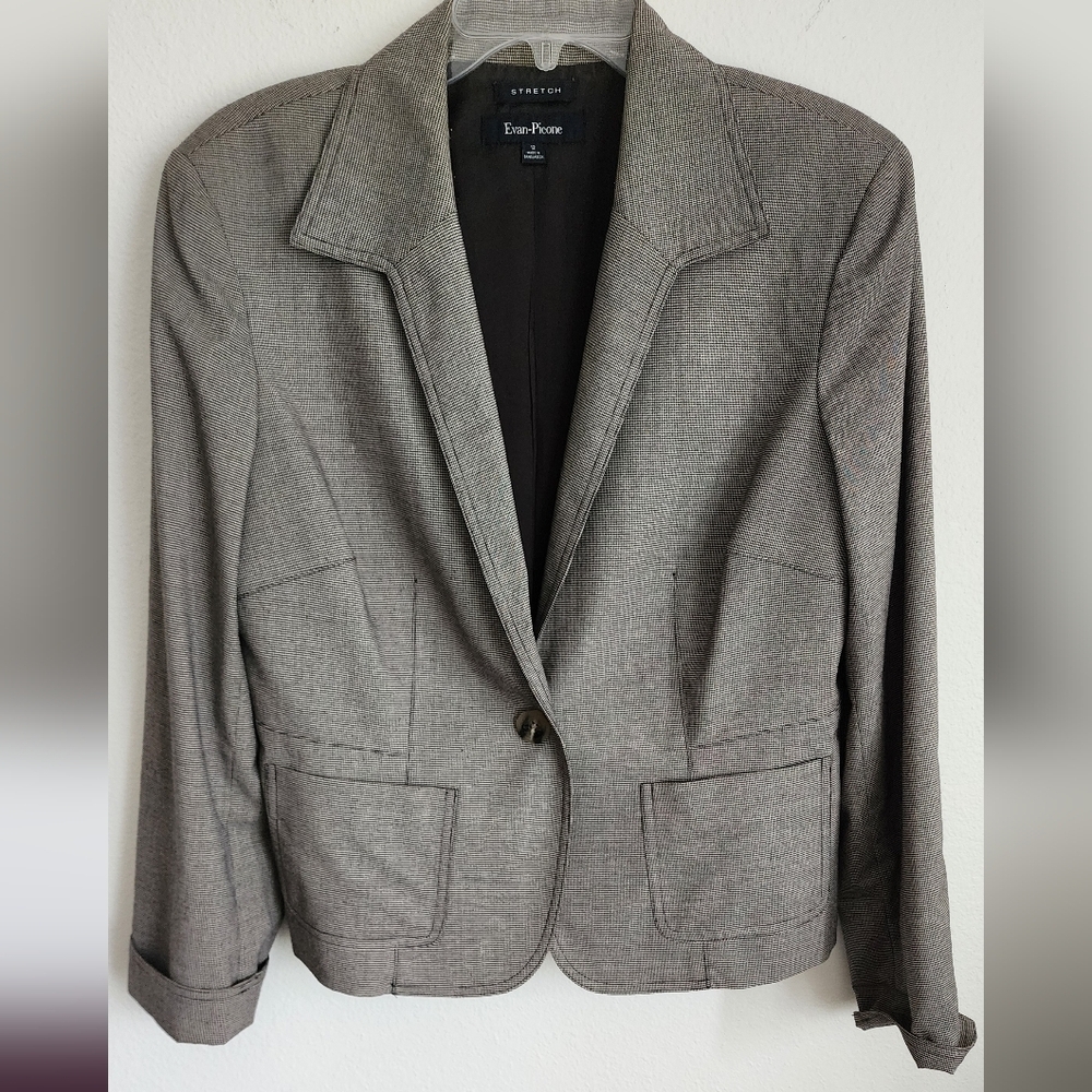 Evan Picone Tweed Textured Vintage Suit Jacket Sz 12